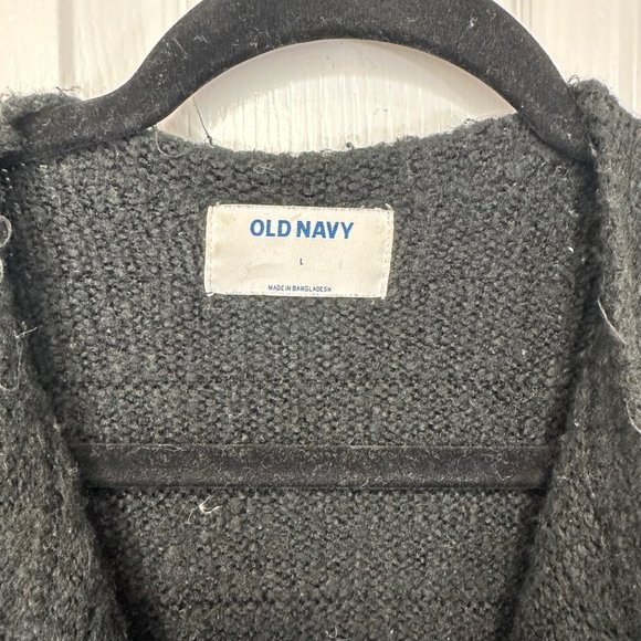 Old Navy Black Open Front Patch Pocket Cardigan Coat - L - Picture 3 of 10